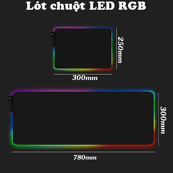 Lót Chuột Gaming Led Rgb, Pad Chuột Led Rgb - Bàn Di Chuột Led Rgb, Led Light Mousepad