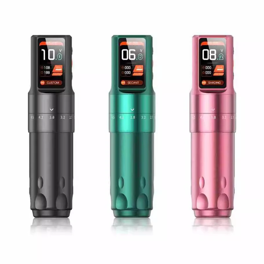 Stylo de tatouage sans fil réglable, machine tout-en-un. Obtenez des tatouages précis et confortables. Parfait pour les artistes tatoueurs.