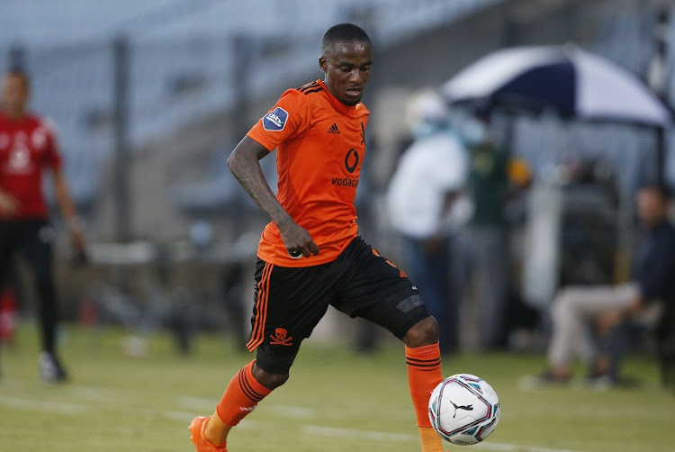 Thembinkosi Lorch of Orlando Pirates during the DStv Premiership match between Maritzburg United and Orlando Pirates at Harry Gwala Stadium on January 23, 2021 in Pietermaritzburg, South Africa.