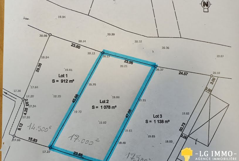  Vente Terrain à bâtir - 1 078m² à Saint-Ciers-du-Taillon (17240) 