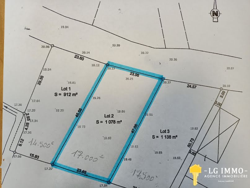 Vente terrain  1078 m² à Saint-Ciers-du-Taillon (17240), 17 000 €