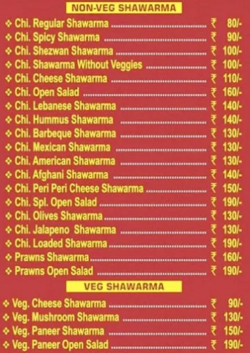 Al Habibi Shawarma menu 