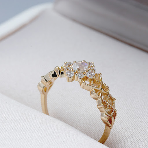 Title 3, First Snow Crystal Gorgeous Ring Natural Moonst...