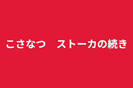 こさなつ　ストーカの続き