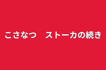 こさなつ　ストーカの続き