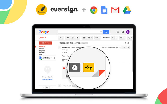 eversign: assine documentos em Gmail & Drive