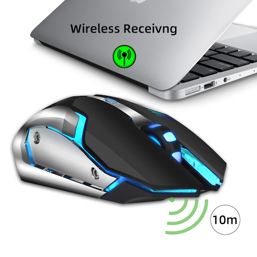Title 5, HXSJ new wireless 2.4GPI gaming mouse glowing m...