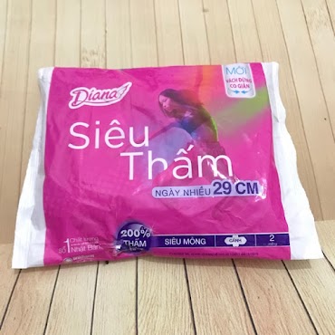 Gói 2 Miếng Băng Vệ Sinh Diana Siêu Thấm Ngày Nhiều 29Cm