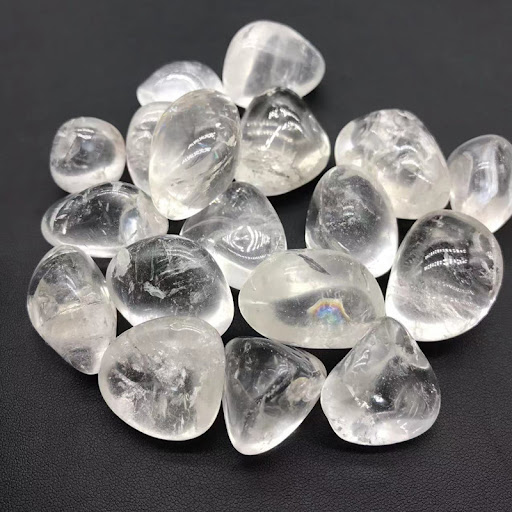 Title 3, Natural white crystal rough stone polished larg...