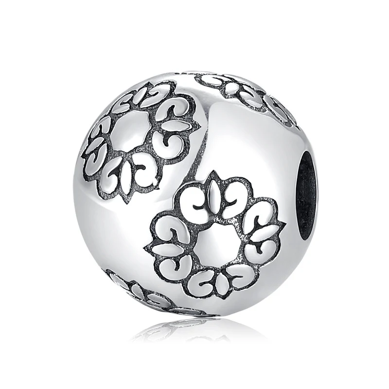 Bracelet femme perles fleuries en zircon incrustées creuses sphériques, accessoires argent S925 DIY, parfait pour créer des bijoux personnalisés et élégants.