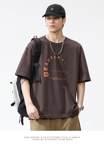 Title 9, Japanese Style Alphabet Printed Round Neck T-sh...
