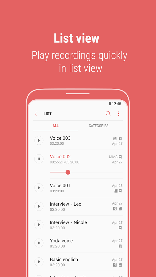    Samsung Voice Recorder- screenshot  