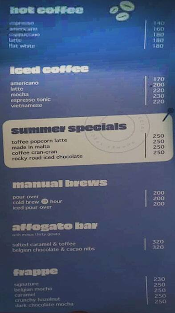 Bean Sahab Cafe menu 