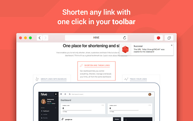 hive - Custom URL Shortener chrome extension