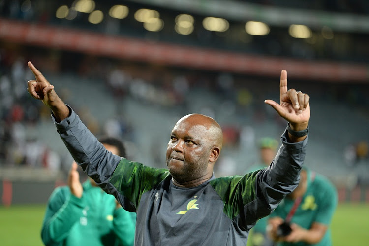 Mamelodi Sundowns coach Pitso Mosimane during the Absa Premiership match between Orlando Pirates and Mamelodi Sundowns at Orlando Stadium on January 15, 2020 in Johannesburg, South Africa.