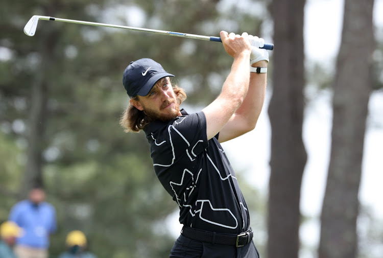 Tommy Fleetwood hits his tee shot on the third hole during the first round at Augusta on Thursday, April 8, 2021