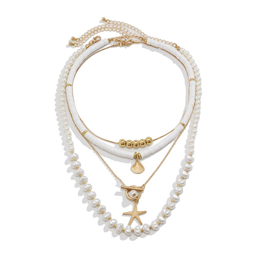 Title 33, Starfish Pearl Necklace for Women, Niche Alloy,...