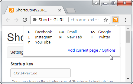 ShortcutKey2URL for Chrome small promo image