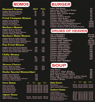 Hatke Momos menu 