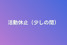 活動休止（少しの間）