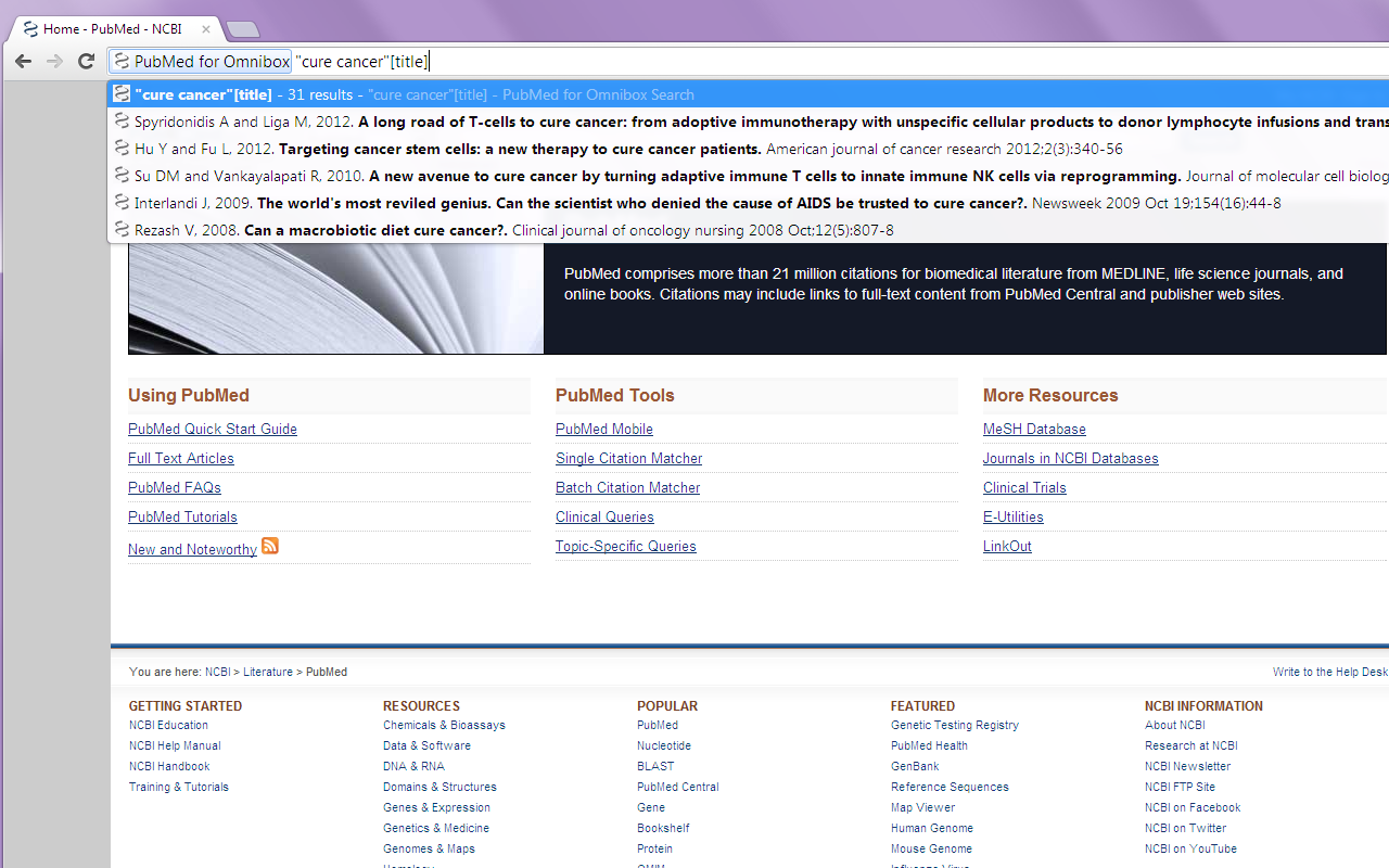 PubMed for Omnibox Preview image 1