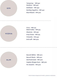 The Bar, Novotel Hyerabad Airport menu 5