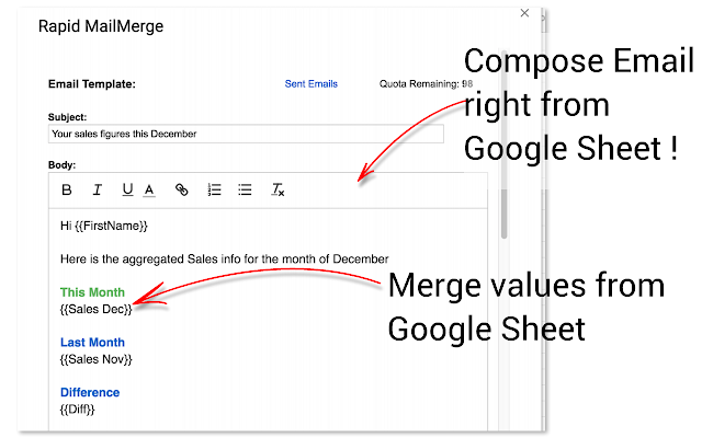 Screenshot of Rapid MailMerge