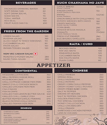 TGC - The Gentlemen's Club menu 