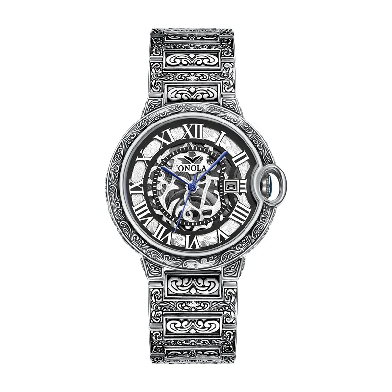 Relógio masculino de quartzo retrô fashion, estilo quente e transfronteiriço. Design elegante para homens modernos, perfeito para uso diário e eventos.