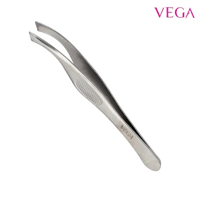 Vega Tweezer Slant Tip - Tw-03, Colour May Vary - 1 pc