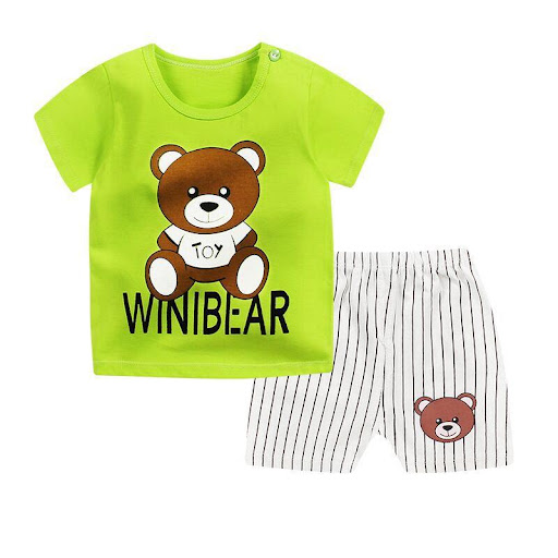 Title 7, Childrens short-sleeved summer pajama set with...
