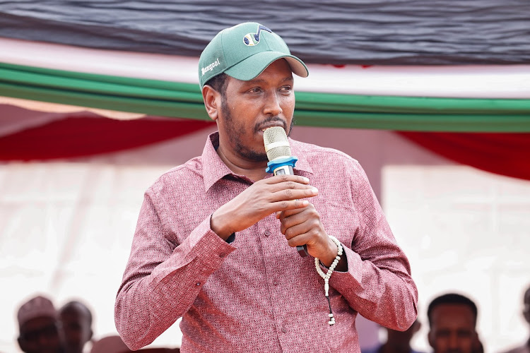 Fafi MP Salah Yakub speaking in Garissa on Monday