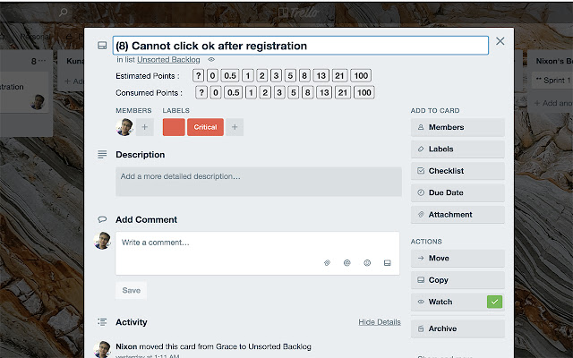 Trello scrum points chrome extension