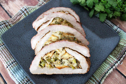 Stuffing inside the Stuffed Pork Loin.