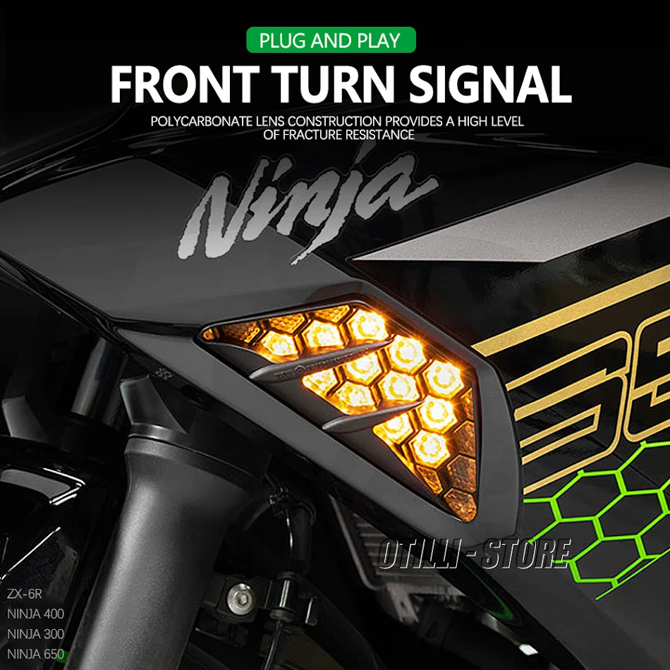 Accessoires moto Clignotants LED modifiés Améliorez la sécurité et la visibilité avec des indicateurs lumineux et modernes.