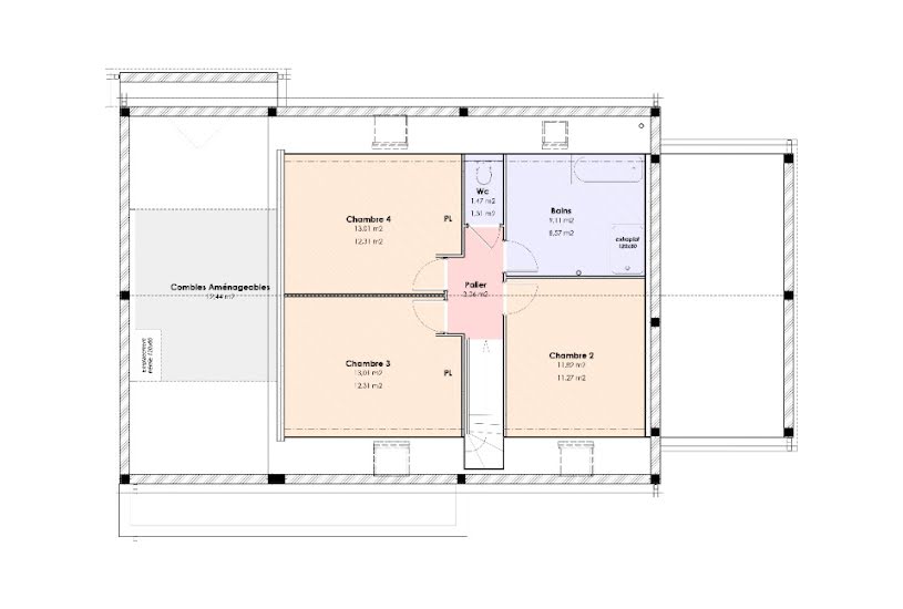  Vente Terrain + Maison - Terrain : 722m² - Maison : 142m² à Parçay-Meslay (37210) 