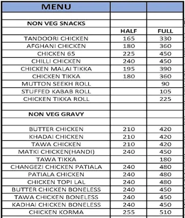 The Mohash Kitchen menu 