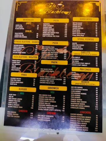 Cafe Blackberry menu 