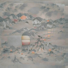 A pale sunset over the Alps