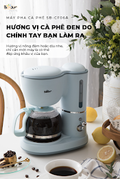 Máy Pha Cà Phê Mini Bear Nhỏ Gọn Tiện Dụng Pha Trà Pha Coffee Tự Động Giữ Ấm Loại Bỏ Cặn Sb - Cf06A Hàng Chính Hãng