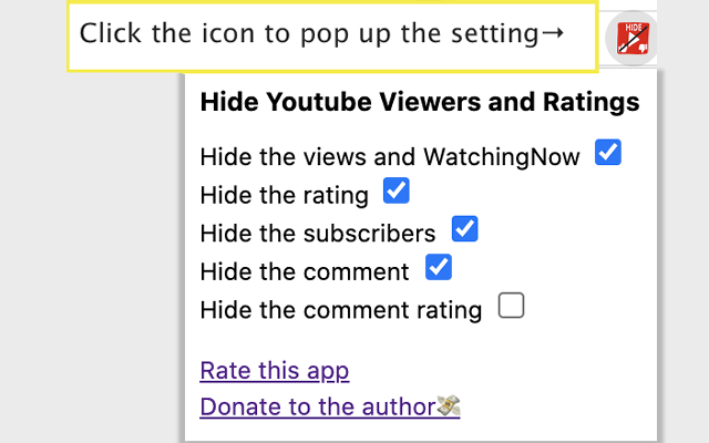 Hide Youtube Viewers and Ratings Preview image 4