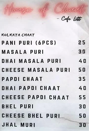 House Of Chaat menu 