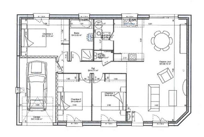  Vente Terrain + Maison - Terrain : 301m² - Maison : 84m² à Oulins (28260) 