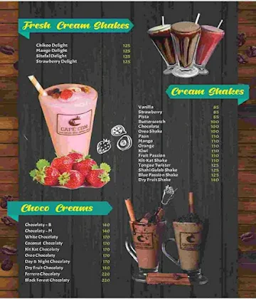 Cafe Dot Com menu 