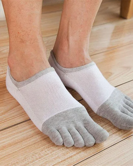 1Pairs Five Finger Toe Socks Men Fashion Breathable Cotto... - 2