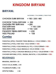 Kingdom Biryani menu 1