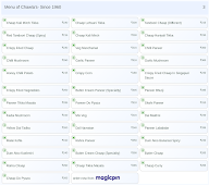 Chawla's- Since 1960 menu 3