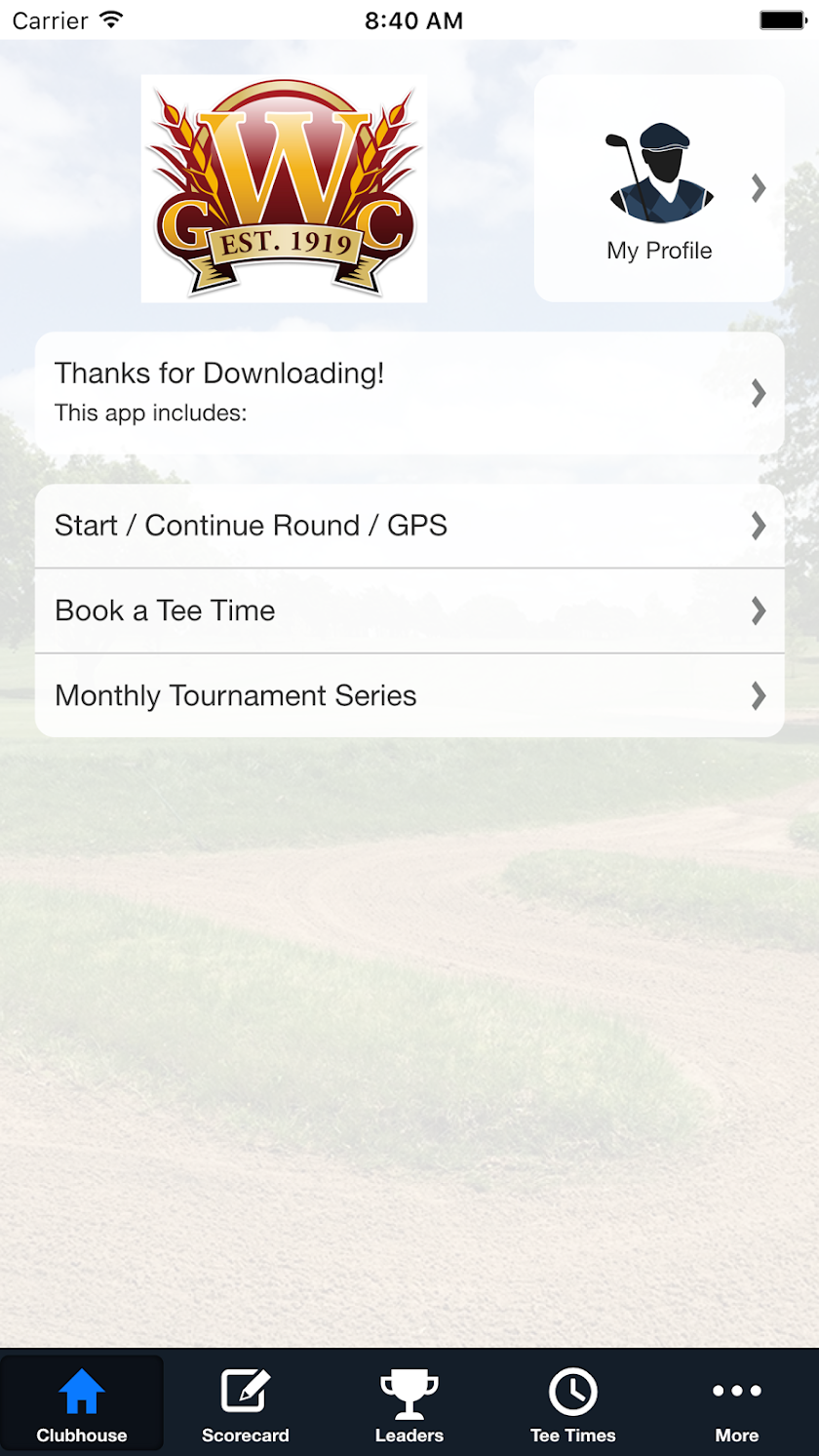 Wellington Golf Club Screen 2