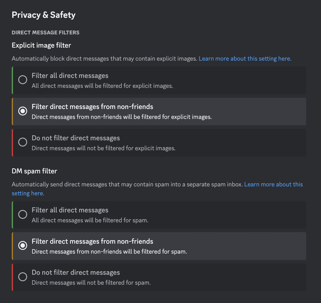 Discord, Guia de privacidade e segurança