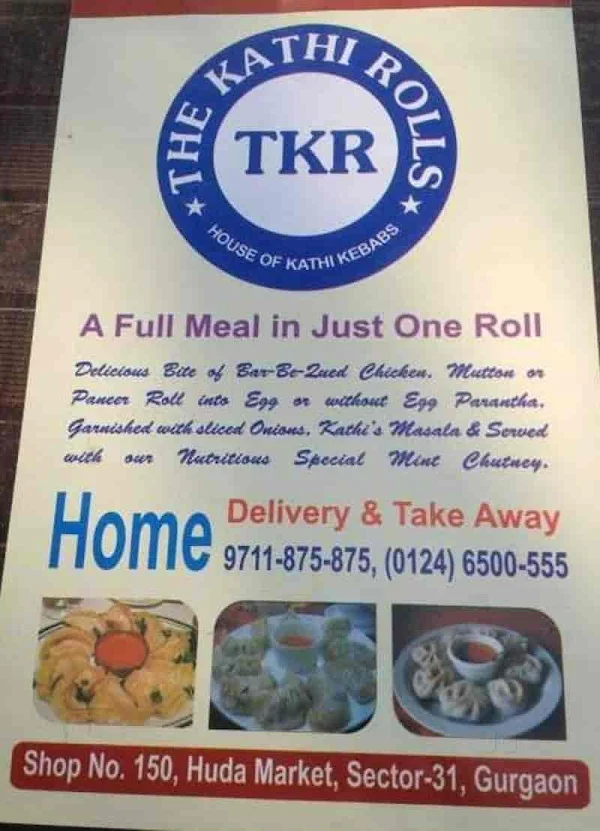 The Kathi Rolls menu 